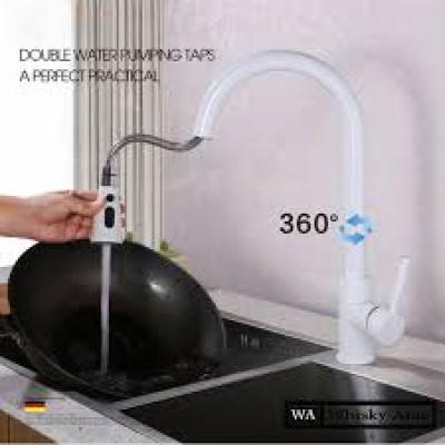 VÒI RỬA BÁT TRẮNG THÂN CAO 8000T dây rút