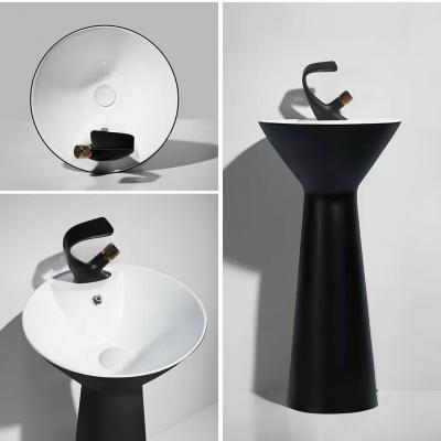 CHẬU LAVABO TRỤ TRÒN LIỀN KHỐI GROVES GRL NTT03 (43x43x87)