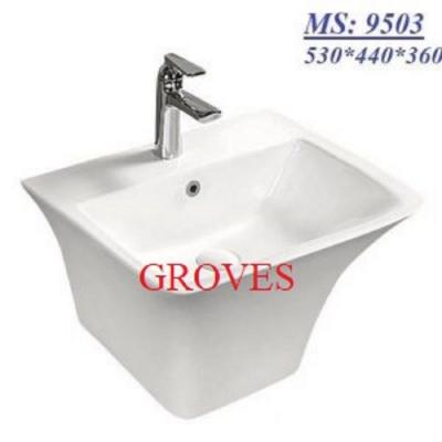 Chậu Lavabo liền chân vát GROVES GRL2804