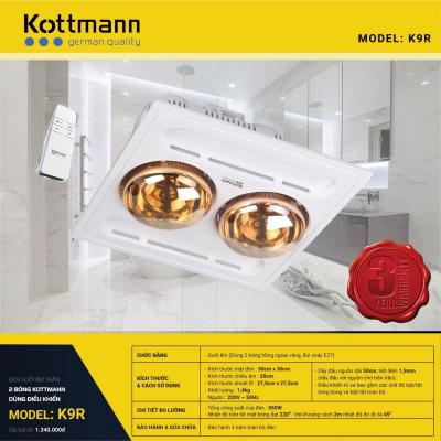 Đèn sưởi 2 bóng Kottmann âm trần có ĐKTX
