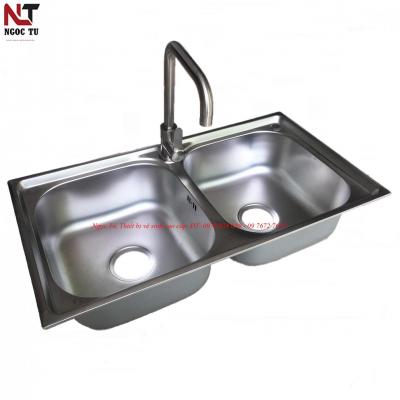 Combo chậu vòi 2 hố kích thước 780 mm