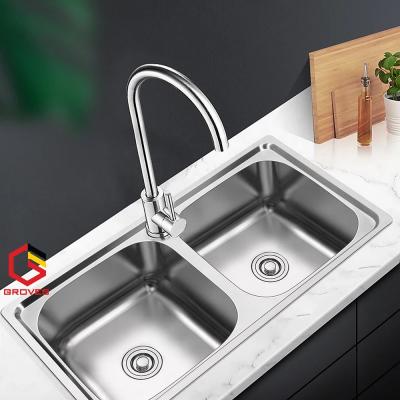 CHẬU RỬA BÁT, CHÉN INOX 2 HỐ CÂN GRBC7843 DAILY