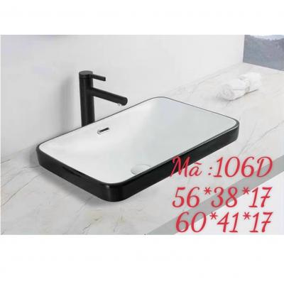 CHẬU BÁN ÂM TRONG TRẮNG NGOÀI ĐEN TUYỀN GRVL 1060
