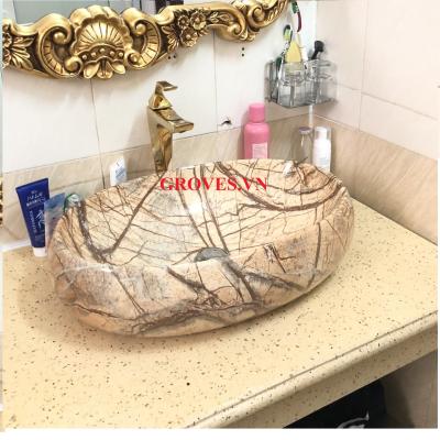 Chậu Lavabo Elip vân gỗ GB 065CP