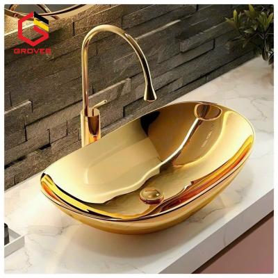 Chậu rửa mặt, Lavabo Thuyền mạ vàng cao cấp 132V