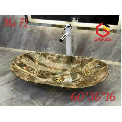 Chậu rửa mặt, Lavabo dương bàn vân đá (60x36x16 cm) 71