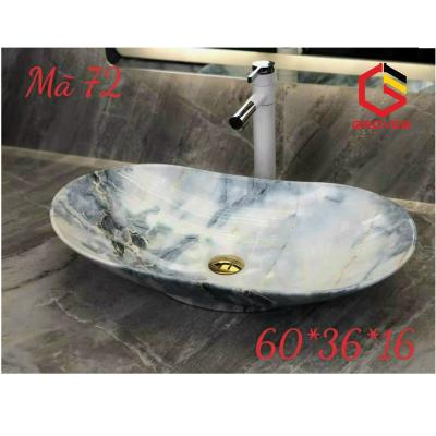 Chậu rửa mặt, Lavabo dương bàn vân đá sáng (60x36x16 cm) 72