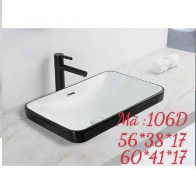 CHẬU BÁN ÂM TRONG TRẮNG NGOÀI ĐEN TUYỀN GRVL 106D