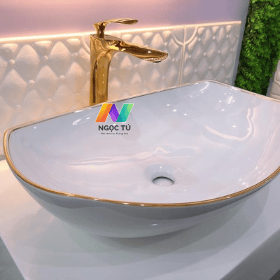 Chậu thuyền viền vàng GRL8172