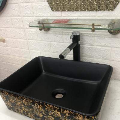 Combo chậu đen tuyền ánh bạc và vòi rửa mặt đa năng