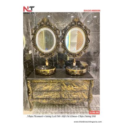 Bộ Tủ Chậu Lavabo Tân Cổ Điển CD-14-2 - Kiệt Tác Nghệ Thuật Sơn Giả Đá Thượng Lưu
