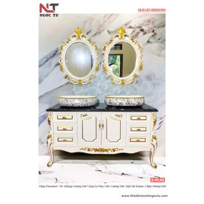 Bộ Tủ Chậu Lavabo Tân Cổ Điển CD-15-1 - Đỉnh Cao Sang Trọng Cho Phòng Tắm Đại Hoàng Gia