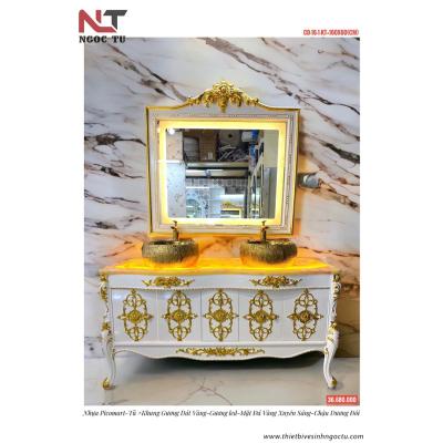 Bộ Tủ Chậu Lavabo Tân Cổ Điển CD-16-1 – Sự Sang Trọng Bậc Nhất Cho Phòng Tắm Hoàng Gia