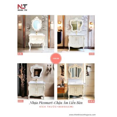 Tủ Lavabo Tân Cổ Điển Kèm Gương Trang Trí CD-80-7 / 8 / 9 / 10 (80x50cm)