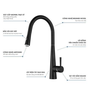 VÒI RỬA BÁT NÓNG LẠNH GRB162D - (DÂY RÚT)
