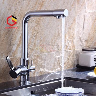 Vòi rửa bát 3 đường nước GB 3008 ro