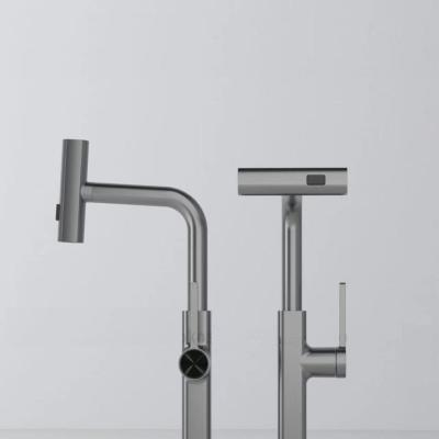 VÒI RỬA BÁT NÓNG LẠNH MÀU GHI XÁM GROVES VRB PRO -GRAY (DÂY RÚT)