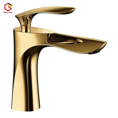 Vòi tay lá thân thấp mạ vàng GRM 5513B